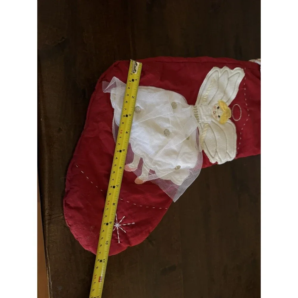 Pottery Barn Kids Quilted Stocking Christmas Holiday Santa Angel Blank 19” EUC